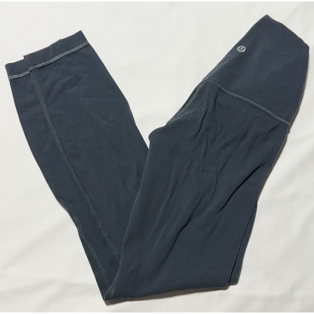 lululemon Wunder Under Black High Rise Ankle Leggings Stretch Logo Women 4